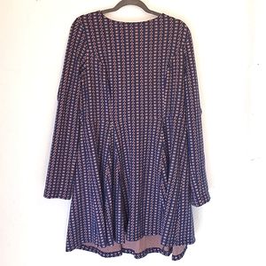 Anthropologie Low Back Print Sweater Dress, Size XL